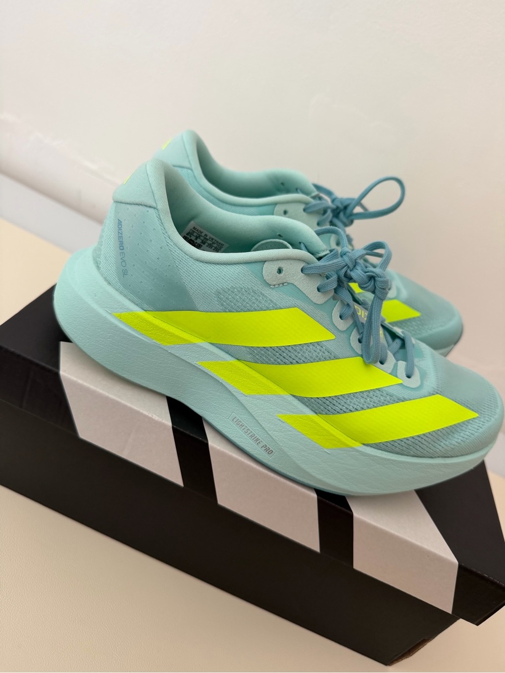 Adidas Adizero Evo SL Clear Mint / Lucid Lemon / Halo Mint - Picture 7 of 8